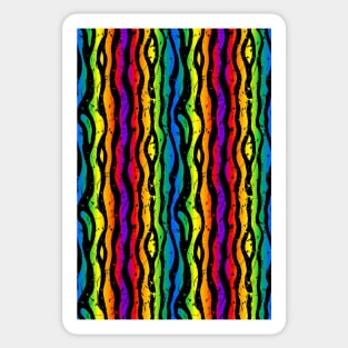 splatter rainbow zebra stripes Sticker